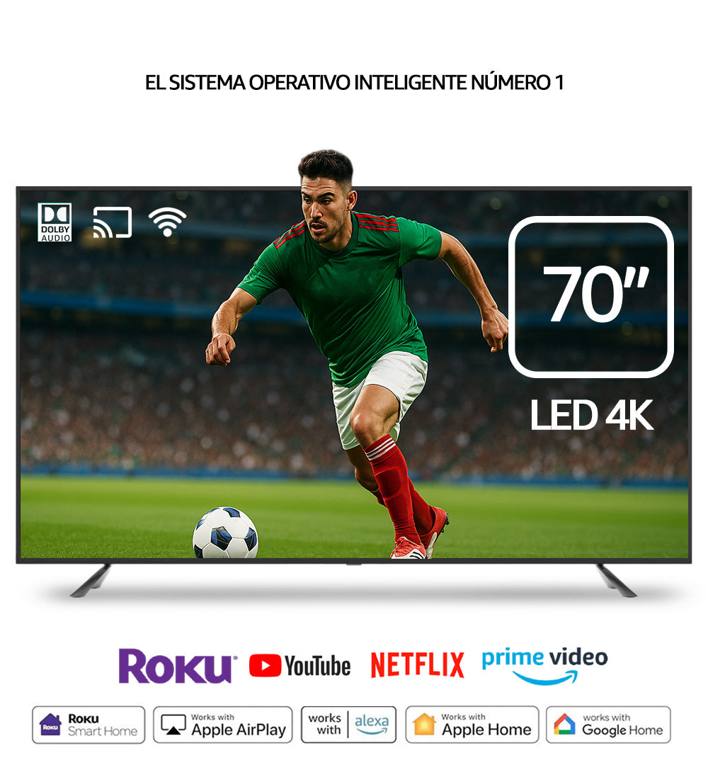 Pantalla DAEWOO  70&quot; 4K LED FULL HD ROKU TV